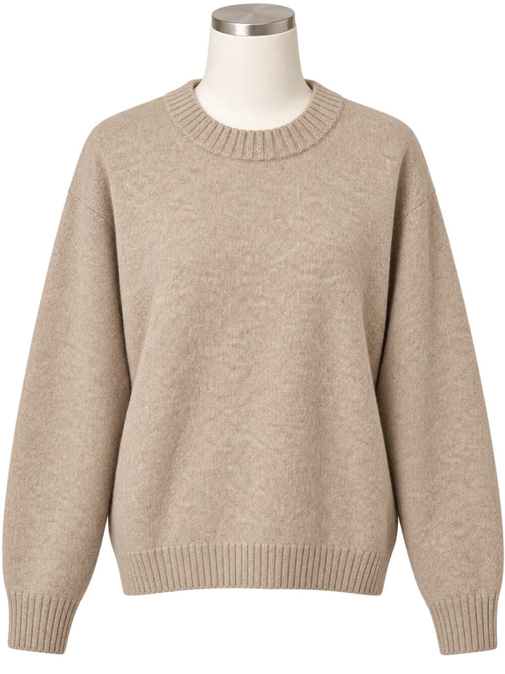 UNIQLO Souffle Yarn Crew Neck Sweater Beige - Size L - NWT - Soft Cozy